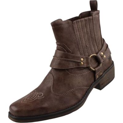 MUSTANG Bottines western pour homme, marron, 47 EU - Publicité MUSTANG Bottines western pour homme, marron, 47 EU - Publicité