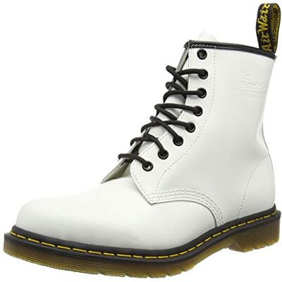 Dr. Martens 8 œillets, Rangers Femme, Blanc Lisse, 40 EU - Publicité Dr. Martens 8 œillets, Rangers Femme, Blanc Lisse, 40 EU - Publicité
