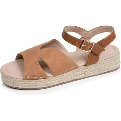 Isotoner Sandales femme semelle à mémoire de forme talon 3,5 cm, 38, camel - Publicité Isotoner Sandales femme semelle à mémoire de forme talon 3,5 cm, 38, camel - Publicité