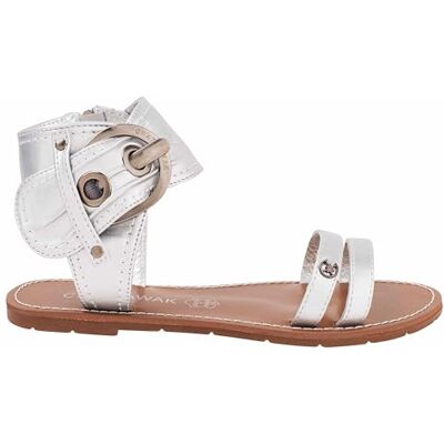 CHATTAWAK Femme Sandale Plate Boucle PACOME Argent, 38 - Publicité CHATTAWAK Femme Sandale Plate Boucle PACOME Argent, 38 - Publicité