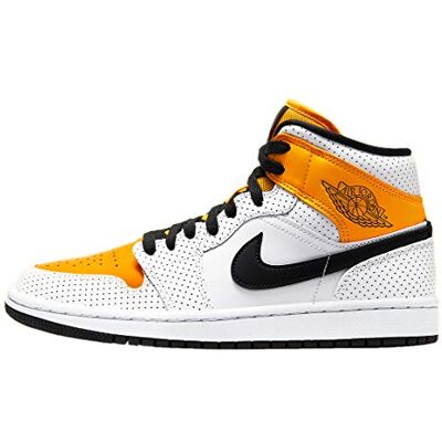 Nike WMNS Air Jordan 1 Mid Chaussures de Basket-Ball pour Femme, Blanc Noir Univ Gold, 44.5 EU - Publicité Nike WMNS Air Jordan 1 Mid Chaussures de Basket-Ball pour Femme, Blanc Noir Univ Gold, 44.5 EU - Publicité