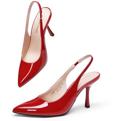 DREAM PAIRS Escarpins à bout fermé pour femme, rouge, 40.5 EU - Publicité DREAM PAIRS Escarpins à bout fermé pour femme, rouge, 40.5 EU - Publicité