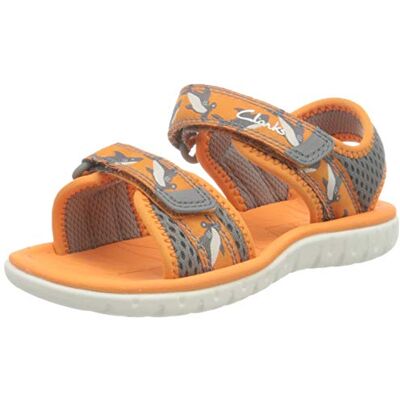 Clarks garçon Sandale, Orange Textile, 24 EU - Publicité Clarks garçon Sandale, Orange Textile, 24 EU - Publicité