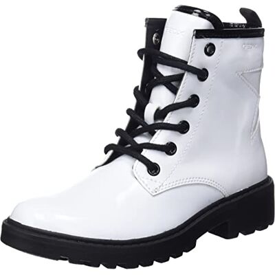 Geox Fille J Casey Girl G Bottines, White/Black, 30 EU - Publicité Geox Fille J Casey Girl G Bottines, White/Black, 30 EU - Publicité