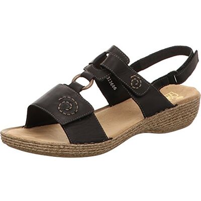 Rieker Femme 65863 Sandales Bout Ouvert, Noir (Schwarz), 39 EU - Publicité Rieker Femme 65863 Sandales Bout Ouvert, Noir (Schwarz), 39 EU - Publicité