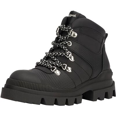 Desigual Chaussures Plates en Nylon pour Femme Bottes Tendance, Noir, 39 EU - Publicité Desigual Chaussures Plates en Nylon pour Femme Bottes Tendance, Noir, 39 EU - Publicité