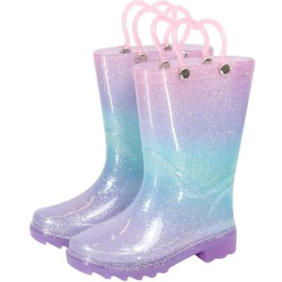 A2Z 4 Kids Bottes De Pluie En Caoutchouc Pour Filles Motif Arc En Ciel Pailleté Gradient 2 UK - Publicité A2Z 4 Kids Bottes De Pluie En Caoutchouc Pour Filles Motif Arc En Ciel Pailleté Gradient 2 UK - Publicité