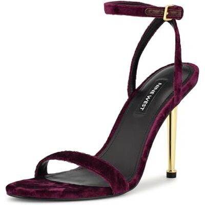 NINE WEST Femme Reina Sandale à Talon, Purple Velvet 500, 37 EU - Publicité NINE WEST Femme Reina Sandale à Talon, Purple Velvet 500, 37 EU - Publicité
