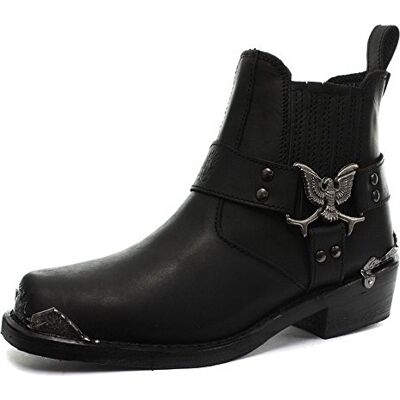 Grinders Hommes Aigle Noir Salut cow-boy Moto cuir Western New Bottes 43 - Publicité Grinders Hommes Aigle Noir Salut cow-boy Moto cuir Western New Bottes 43 - Publicité