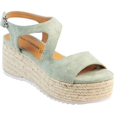 CHATTAWAK Femme Sandale à Talon, V.Vert, 40 EU - Publicité CHATTAWAK Femme Sandale à Talon, V.Vert, 40 EU - Publicité