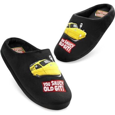Only Fools and Horses Pantoufles antidérapantes pour homme, cadeaux pour hommes, Noir/jaune, 46 EU - Publicité Only Fools and Horses Pantoufles antidérapantes pour homme, cadeaux pour hommes, Noir/jaune, 46 EU - Publicité