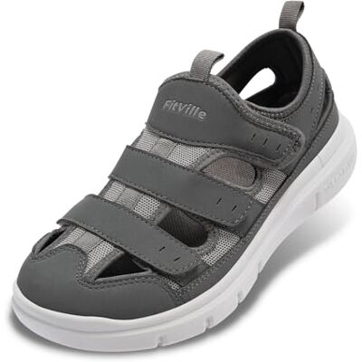 FitVille Sandales Homme Extra Large Chausssures de Marche Confortables et Respirantes Semelle Intérieure avec Soutien de la Voûte Plantaire Gris 42.5 EU Large - Publicité FitVille Sandales Homme Extra Large Chausssures de Marche Confortables et Respirantes Semelle Intérieure avec Soutien de la Voûte Plantaire Gris 42.5 EU Large - Publicité