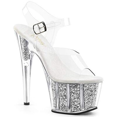 Pleaser ADORE-708G CLR/Silver Glitter Inserts UK 4 (EU 37) - Publicité Pleaser ADORE-708G CLR/Silver Glitter Inserts UK 4 (EU 37) - Publicité