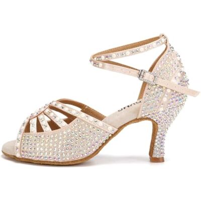 JUODVMP Chaussures De Danse Latine Salsa pour Femmes Strass 7.5cm Talon Haut Nu Salle De Bal Tango Mariage Performance Chaussures De Danse,37.5EU - Publicité JUODVMP Chaussures De Danse Latine Salsa pour Femmes Strass 7.5cm Talon Haut Nu Salle De Bal Tango Mariage Performance Chaussures De Danse,37.5EU - Publicité