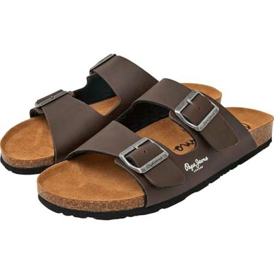 Pepe Jeans Sandales en Cuir Bio Marron - Publicité Pepe Jeans Sandales en Cuir Bio Marron - Publicité