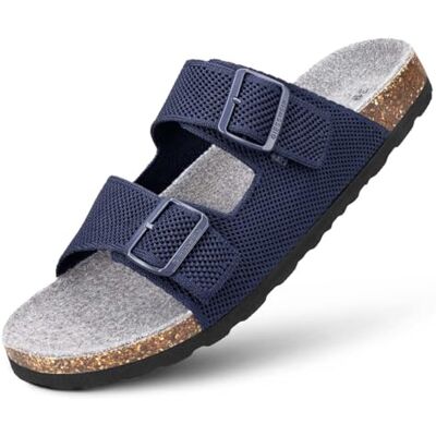 GIESSWEIN Merino Slides Men Mule avec semelle ergonomique en liège Sandale confortable avec sangles réglables en continu en tissu tricoté ajour Chaussons avec semelle intérieure confortable en - Publicité GIESSWEIN Merino Slides Men Mule avec semelle ergonomique en liège Sandale confortable avec sangles réglables en continu en tissu tricoté ajour Chaussons avec semelle intérieure confortable en - Publicité
