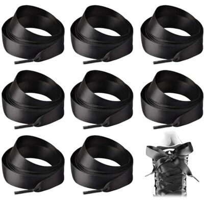 EHDWXVZM 8 Morceaux De Lacets Noirs, Lacets En Satin, Accessoires De Baskets, Lacets Simples Et Polyvalents. Publicité EHDWXVZM 8 Morceaux De Lacets Noirs, Lacets En Satin, Accessoires De Baskets, Lacets Simples Et Polyvalents. Publicité