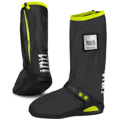 PERLETTI Surchaussures Imperméables Homme Femme pour Motos et Montagnes Couvre Chaussures Pluie Lavable Réfléchissants avec Semelle Antidérapante Renforcée (Noir et Vert Citron, S (36/39 EU)) - Publicité PERLETTI Surchaussures Imperméables Homme Femme pour Motos et Montagnes Couvre Chaussures Pluie Lavable Réfléchissants avec Semelle Antidérapante Renforcée (Noir et Vert Citron, S (36/39 EU)) - Publicité