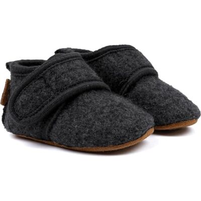 Mikk-Line Chaussons d'éveil pour bébé Chaussons souples pour bébé avec semelle en cuir antidérapante Chaussures d'apprentissage chaudes pour garçons et filles de 0 à 48 mois, Anthracite, 12-18 - Publicité Mikk-Line Chaussons d'éveil pour bébé Chaussons souples pour bébé avec semelle en cuir antidérapante Chaussures d'apprentissage chaudes pour garçons et filles de 0 à 48 mois, Anthracite, 12-18 - Publicité