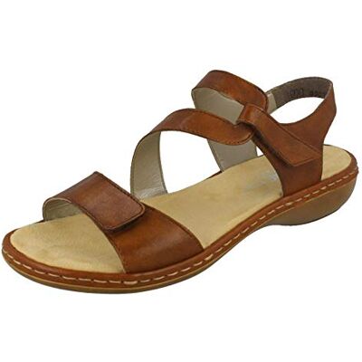 Rieker Sphere Womens Riptape Sandals 38 EU 24 Tan Lea - Publicité Rieker Sphere Womens Riptape Sandals 38 EU 24 Tan Lea - Publicité