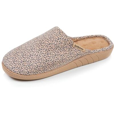 Isotoner Chaussons pantoufles Mules femme velours semelle ergonomique, mousse à mémoire forme, 39, léopard beige - Publicité Isotoner Chaussons pantoufles Mules femme velours semelle ergonomique, mousse à mémoire forme, 39, léopard beige - Publicité