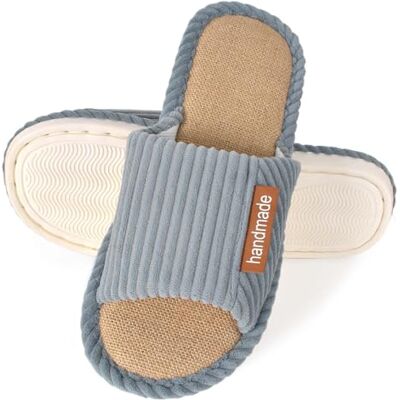 Luxvara Chaussons Homme avec Semelle en Coton-Lin Chaussons Homme Respirants Pantoufles Ouvertes Lavables Semelle Anti-Dérapante pour Intérieur/Extérieur Léger et Confortable pour Maison (Gris 41 42) - Publicité Luxvara Chaussons Homme avec Semelle en Coton-Lin Chaussons Homme Respirants Pantoufles Ouvertes Lavables Semelle Anti-Dérapante pour Intérieur/Extérieur Léger et Confortable pour Maison (Gris 41 42) - Publicité