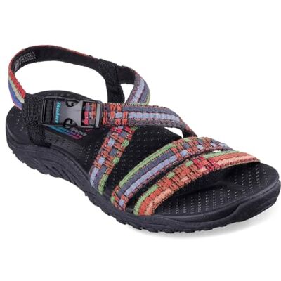 Skechers Femme Reggae-Sew Me-Boho Woven Strappy Slingback Sandale, Noir Multi, 38.5 EU - Publicité Skechers Femme Reggae-Sew Me-Boho Woven Strappy Slingback Sandale, Noir Multi, 38.5 EU - Publicité