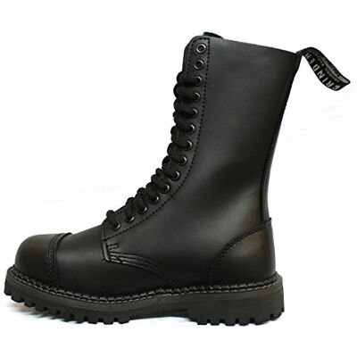 Grinders Herald Unisexe Noir En Cuir Ranger Militaire Embout en Acier Bottes Avec 14 Oeillets À Lacets De Fixation 43 - Publicité Grinders Herald Unisexe Noir En Cuir Ranger Militaire Embout en Acier Bottes Avec 14 Oeillets À Lacets De Fixation 43 - Publicité