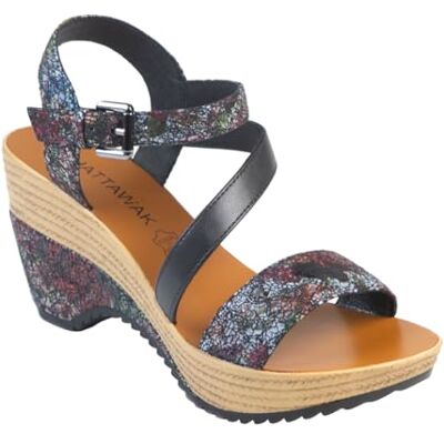 CHATTAWAK Femme Sandale à Talon, F.Noir, 38 EU - Publicité CHATTAWAK Femme Sandale à Talon, F.Noir, 38 EU - Publicité