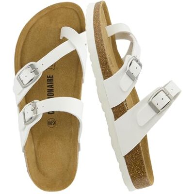 CUSHIONAIRE Sandale Luna Cork avec Semelle intérieure + Confort pour Femme, Blanc, 37 EU - Publicité CUSHIONAIRE Sandale Luna Cork avec Semelle intérieure + Confort pour Femme, Blanc, 37 EU - Publicité