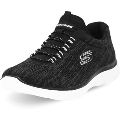 Skechers Femme Summits Fun Flare Espadrilles, Black Mesh/White Trim, 41 EU - Publicité Skechers Femme Summits Fun Flare Espadrilles, Black Mesh/White Trim, 41 EU - Publicité
