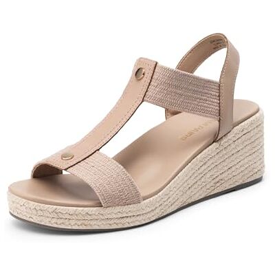 DREAM PAIRS Sandales Compensées Femme Espadrilles Confortables avec Soutien de la Voûte Plantaire, Semelle Amortissante, Bride Élastique, Style Décontracté Vacances Été,Size 38,Nu - Publicité DREAM PAIRS Sandales Compensées Femme Espadrilles Confortables avec Soutien de la Voûte Plantaire, Semelle Amortissante, Bride Élastique, Style Décontracté Vacances Été,Size 38,Nu - Publicité