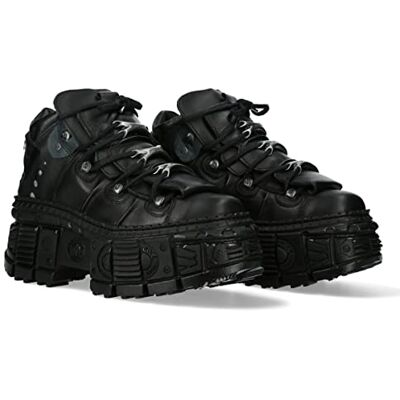 New Rock Chaussures unisexes Semelle TANK avec lacets Couleur Noir Cuir/Unisexe Chaussures noires en cuir Shoelaces M., Noir , 39 EU - Publicité New Rock Chaussures unisexes Semelle TANK avec lacets Couleur Noir Cuir/Unisexe Chaussures noires en cuir Shoelaces M., Noir , 39 EU - Publicité