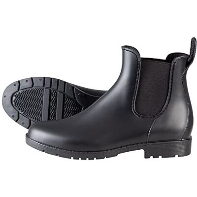 PFIFF Chelsea Jodhpur Bottes en caoutchouc imperméables et coupe-vent pour femme Noir/jaune/gris, Noir , 34 EU - Publicité PFIFF Chelsea Jodhpur Bottes en caoutchouc imperméables et coupe-vent pour femme Noir/jaune/gris, Noir , 34 EU - Publicité