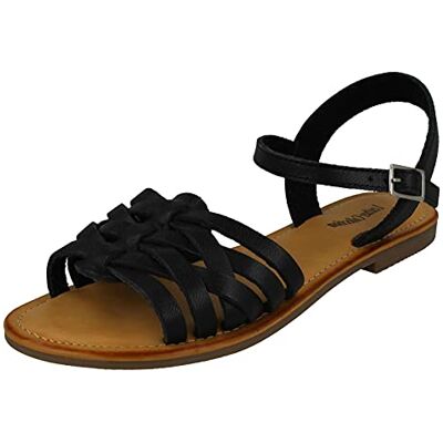 Spot On Sandales plates en cuir pour femme, Noir , 38 EU - Publicité Spot On Sandales plates en cuir pour femme, Noir , 38 EU - Publicité