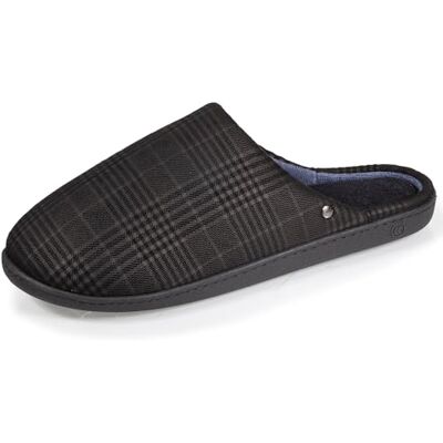 Isotoner Chaussons pantoufles Mules homme semelle très confortable, 43, noir/tartan - Publicité Isotoner Chaussons pantoufles Mules homme semelle très confortable, 43, noir/tartan - Publicité