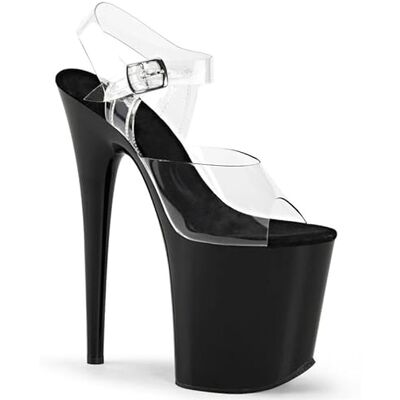 denova's Sandales à talons très hauts transparentes pour femmes Tailles grandes Plateforme pour danse sur poteau Sandale à sangle à la cheville, 10 US - Publicité denova's Sandales à talons très hauts transparentes pour femmes Tailles grandes Plateforme pour danse sur poteau Sandale à sangle à la cheville, 10 US - Publicité