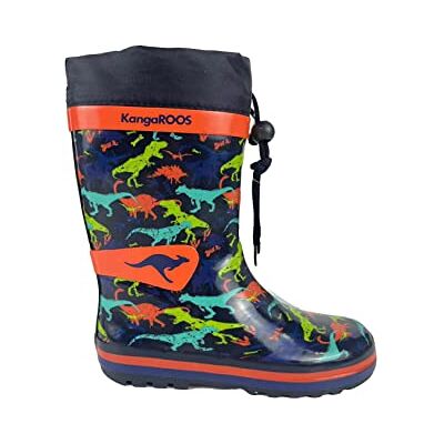 KangaROOS K-summerrain Botte de Pluie, DK Navy Dino Multi, 24 EU - Publicité KangaROOS K-summerrain Botte de Pluie, DK Navy Dino Multi, 24 EU - Publicité