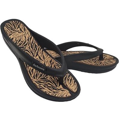 de fonseca DeFonseca Ischia Super Chaussons femme tongs, pantoufle en caoutchouc pour maison, mer et plage FlipFlop été avec compensée, Animalier noir, 38 EU - Publicité de fonseca DeFonseca Ischia Super Chaussons femme tongs, pantoufle en caoutchouc pour maison, mer et plage FlipFlop été avec compensée, Animalier noir, 38 EU - Publicité