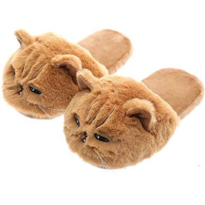 Millffy Unisexe enfants filles 3D grande tête réaliste Kitty chat femmes chat tigré en peluche pantoufles floues dames maison pantoufles(EU 33-37, Soupçon de vie) - Publicité Millffy Unisexe enfants filles 3D grande tête réaliste Kitty chat femmes chat tigré en peluche pantoufles floues dames maison pantoufles(EU 33-37, Soupçon de vie) - Publicité