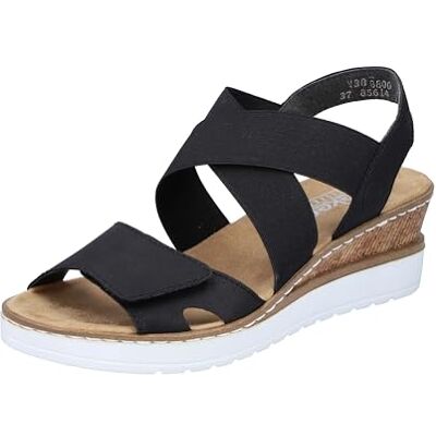 Rieker Sandales V38g8 pour femme, Noir, 41 EU - Publicité Rieker Sandales V38g8 pour femme, Noir, 41 EU - Publicité