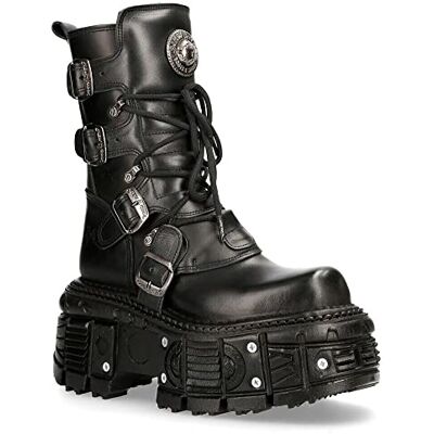 New Rock Bottes TANK373-S1 Cuir Noir Unisex Combat Plateforme Motard Goth Metal Chaussures 9 - Publicité New Rock Bottes TANK373-S1 Cuir Noir Unisex Combat Plateforme Motard Goth Metal Chaussures 9 - Publicité