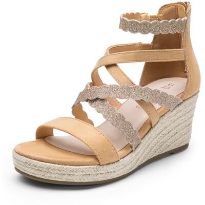 DREAM PAIRS Sandales compensées à bout ouvert pour filles Sandales à plateforme à fleurs Pour fête de mariage Pour petit enfant/grand enfant, camel, 34 EU - Publicité DREAM PAIRS Sandales compensées à bout ouvert pour filles Sandales à plateforme à fleurs Pour fête de mariage Pour petit enfant/grand enfant, camel, 34 EU - Publicité