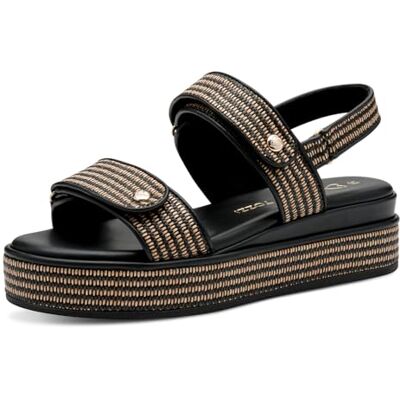 MARCO TOZZI Femme Keilsandale Sandale cale, Noir/Comb, 36 EU - Publicité MARCO TOZZI Femme Keilsandale Sandale cale, Noir/Comb, 36 EU - Publicité