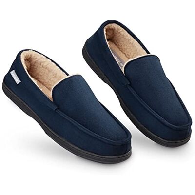 DUNLOP Chausson Homme Semelles Antidérapantes Chaussons Charentaises Hommes Mémoire de Forme Intérieur Extérieur Pantoufles Mocassins Loafers Hiver (42 EU, Bleu) - Publicité DUNLOP Chausson Homme Semelles Antidérapantes Chaussons Charentaises Hommes Mémoire de Forme Intérieur Extérieur Pantoufles Mocassins Loafers Hiver (42 EU, Bleu) - Publicité