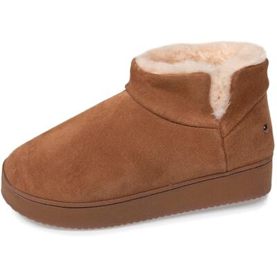 Isotoner Chaussons pantoufles Bottillons femme dessus en cuir, semelle plateforme, 39, camel - Publicité Isotoner Chaussons pantoufles Bottillons femme dessus en cuir, semelle plateforme, 39, camel - Publicité