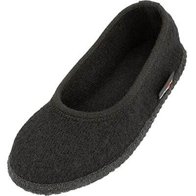 HAFLINGER Chaussons pour Femmes Marina 621306, Pointure:37 EU, La Couleur:Noir - Publicité HAFLINGER Chaussons pour Femmes Marina 621306, Pointure:37 EU, La Couleur:Noir - Publicité