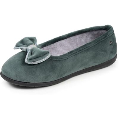 Isotoner Chaussons pantoufles Ballerines femme, ultra confortables et légers, confort semelle ergonomique avec soutien voûte plantaire, 39, sauge noeud irisé - Publicité Isotoner Chaussons pantoufles Ballerines femme, ultra confortables et légers, confort semelle ergonomique avec soutien voûte plantaire, 39, sauge noeud irisé - Publicité