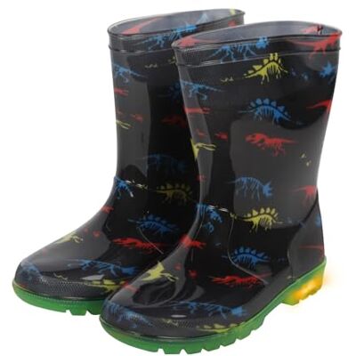 A2Z 4 Kids Garçons Filles Dinosaure Imprimer Lumière En Haut Wellington Bottes Black 7 UK Child - Publicité A2Z 4 Kids Garçons Filles Dinosaure Imprimer Lumière En Haut Wellington Bottes Black 7 UK Child - Publicité