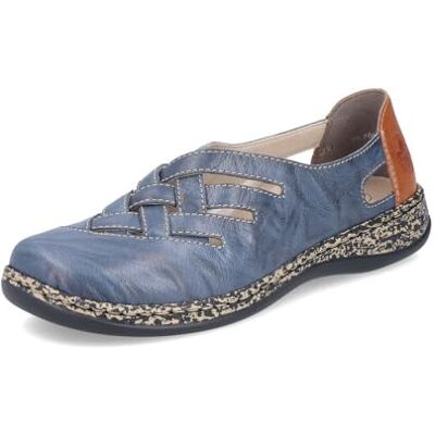 Rieker Mocassins pour Femmes 46369, Pointure:39 EU, La Couleur:Bleu - Publicité Rieker Mocassins pour Femmes 46369, Pointure:39 EU, La Couleur:Bleu - Publicité